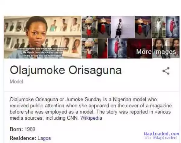 Former Agege Bread Seller, Turned Model, Olajumoke, Gets Profiled By Wikipedia
